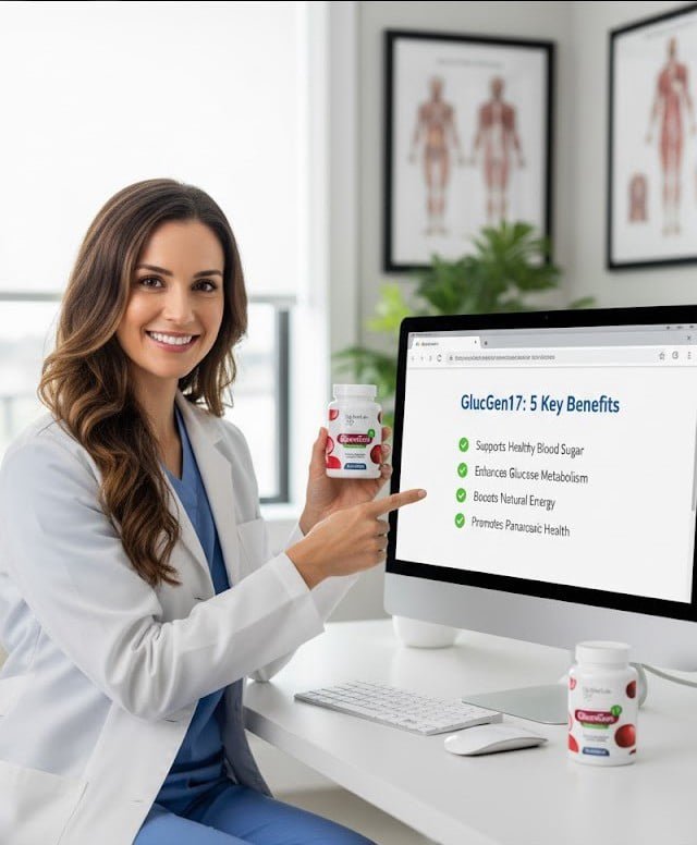 GlucoGen17 - bottle image with doctor